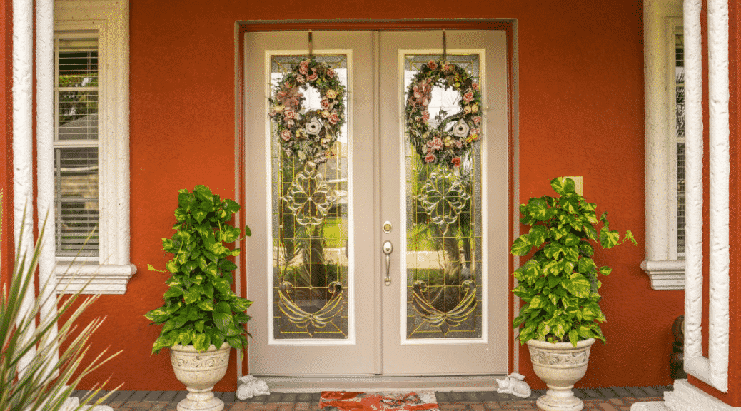 Decorating French Doors for Christmas